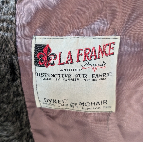 Vintage large gray wool (faux fur) jacket - Picture 3 of 4